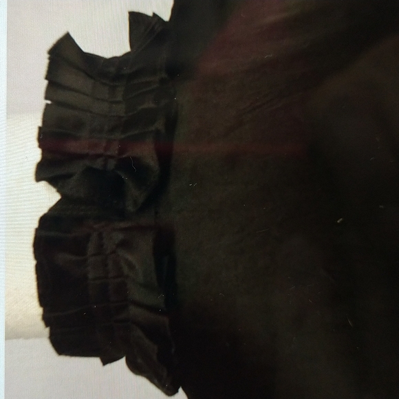 Elie Tahari Brown Ruffled/Pleated Collar Silk Blouse - Picture 3 of 11